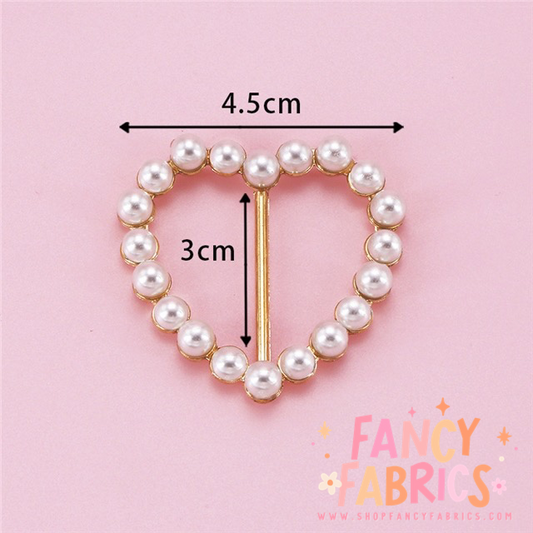 Large Pearl Heart | Bow Buckles | Ready To Ship