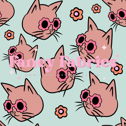 Cool Cats (Blue) | PREORDER | By The Yard