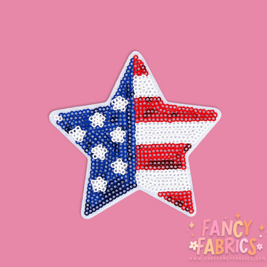 Split USA Star | Iron On Patch | Ready To Ship