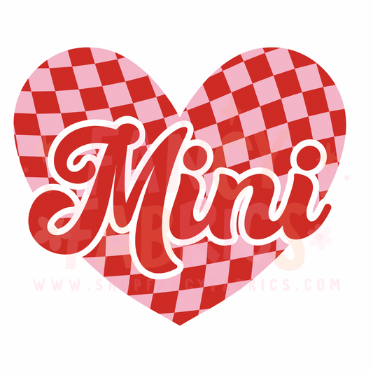 Mini (Checkered Heart) | Toddler Size | DTF Transfer