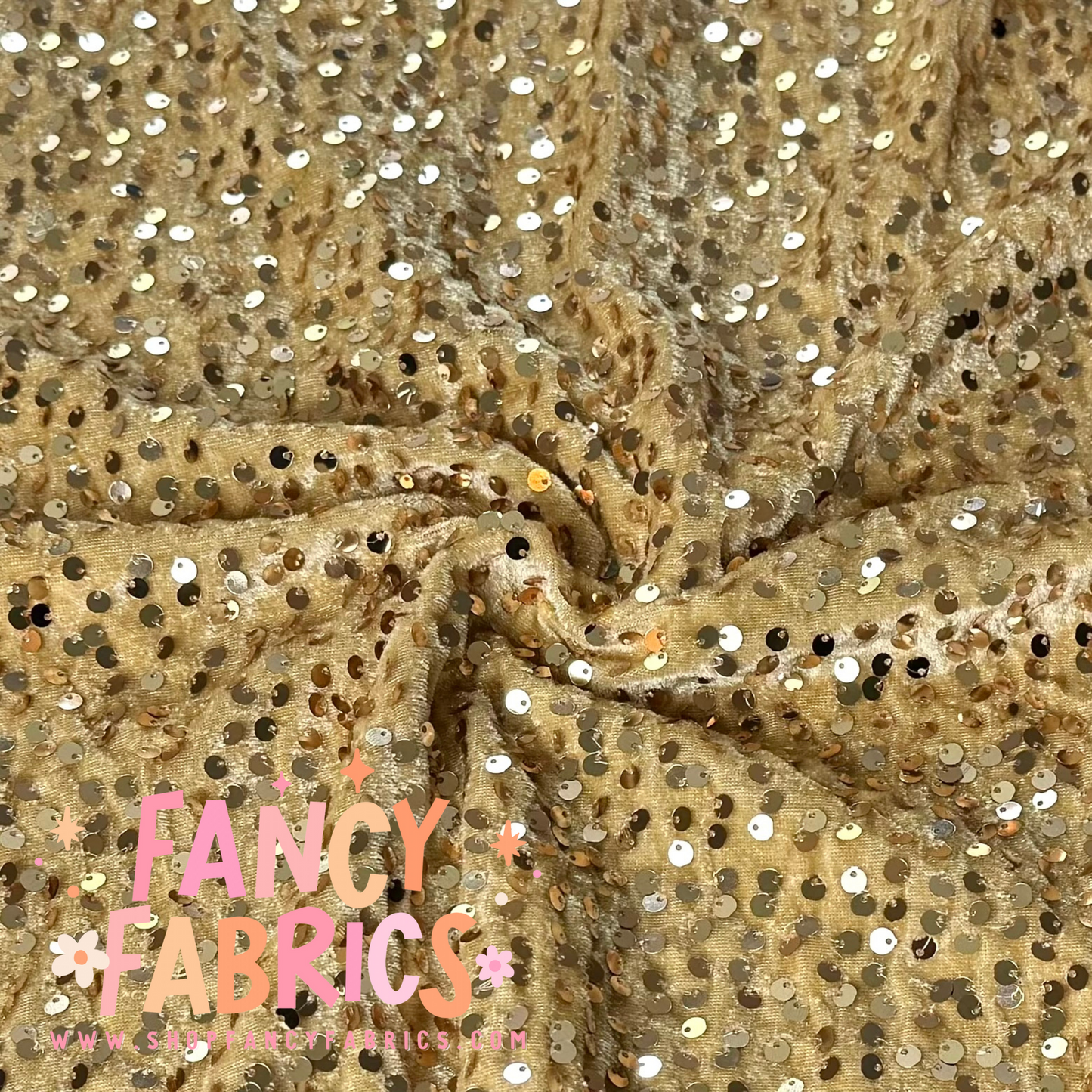 True Gold | Stretch Sequin Velvet | Ready To Ship