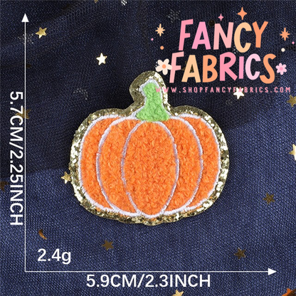 Pumpkin (Glitter) | Iron On Patch