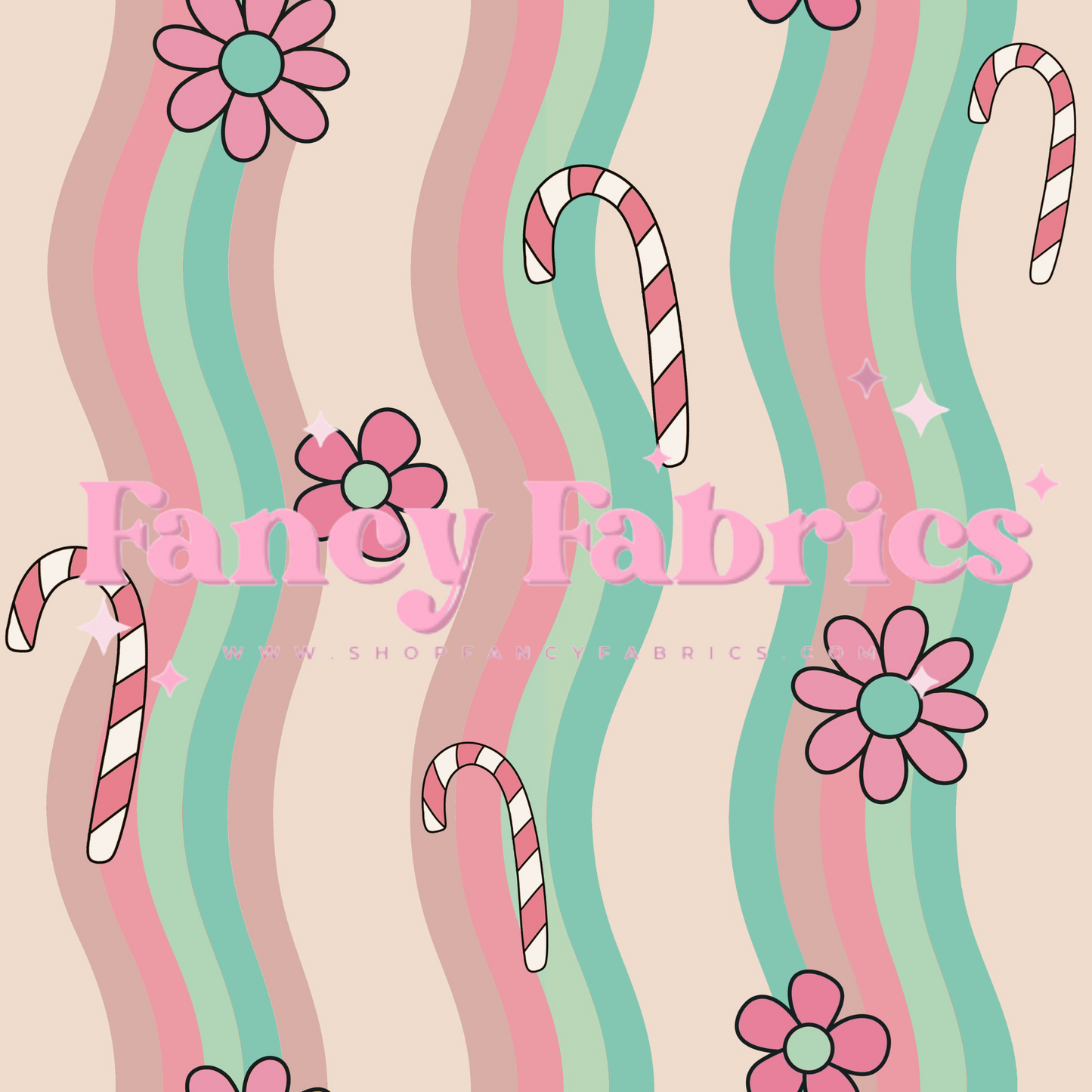 Lauren Liza Designs | Candy Cane Waves | PREORDER | By The Yard