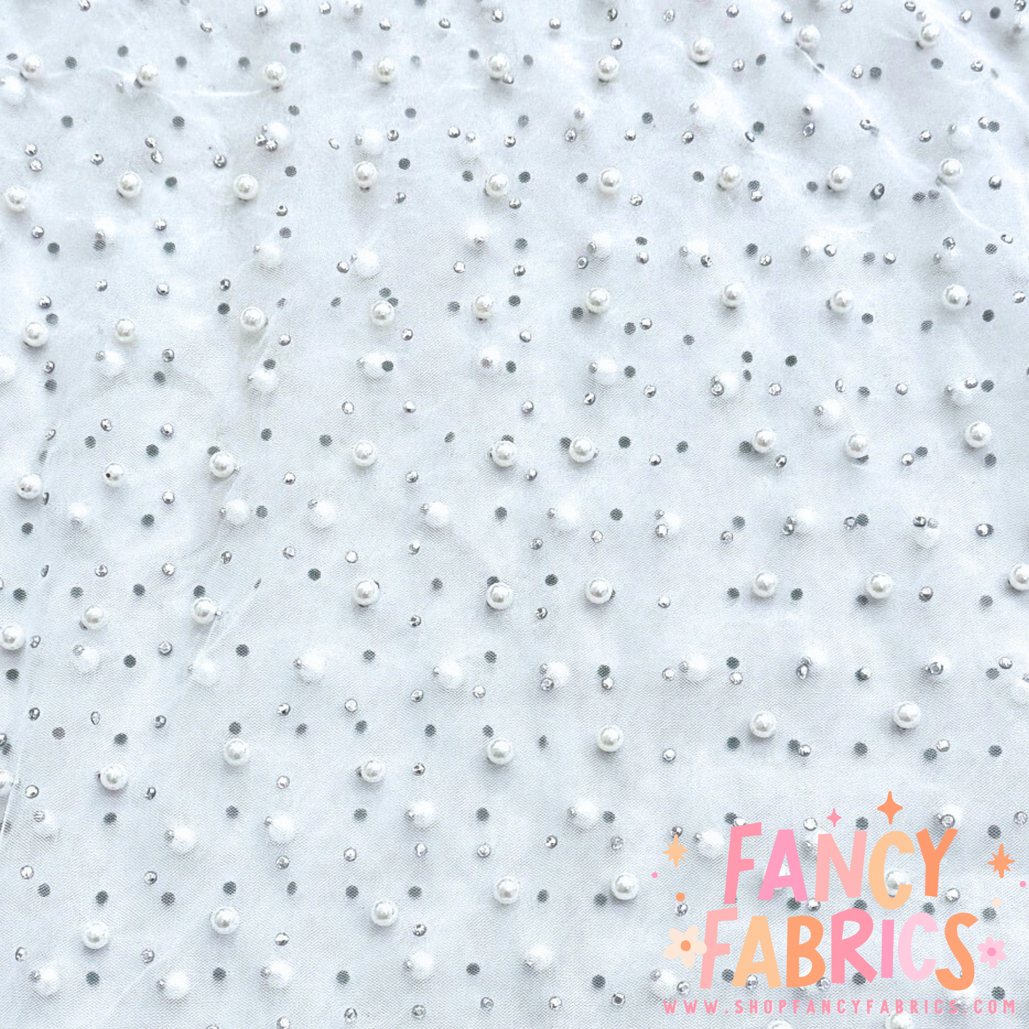 Rhinestone + Pearl Mesh | Ready To Ship