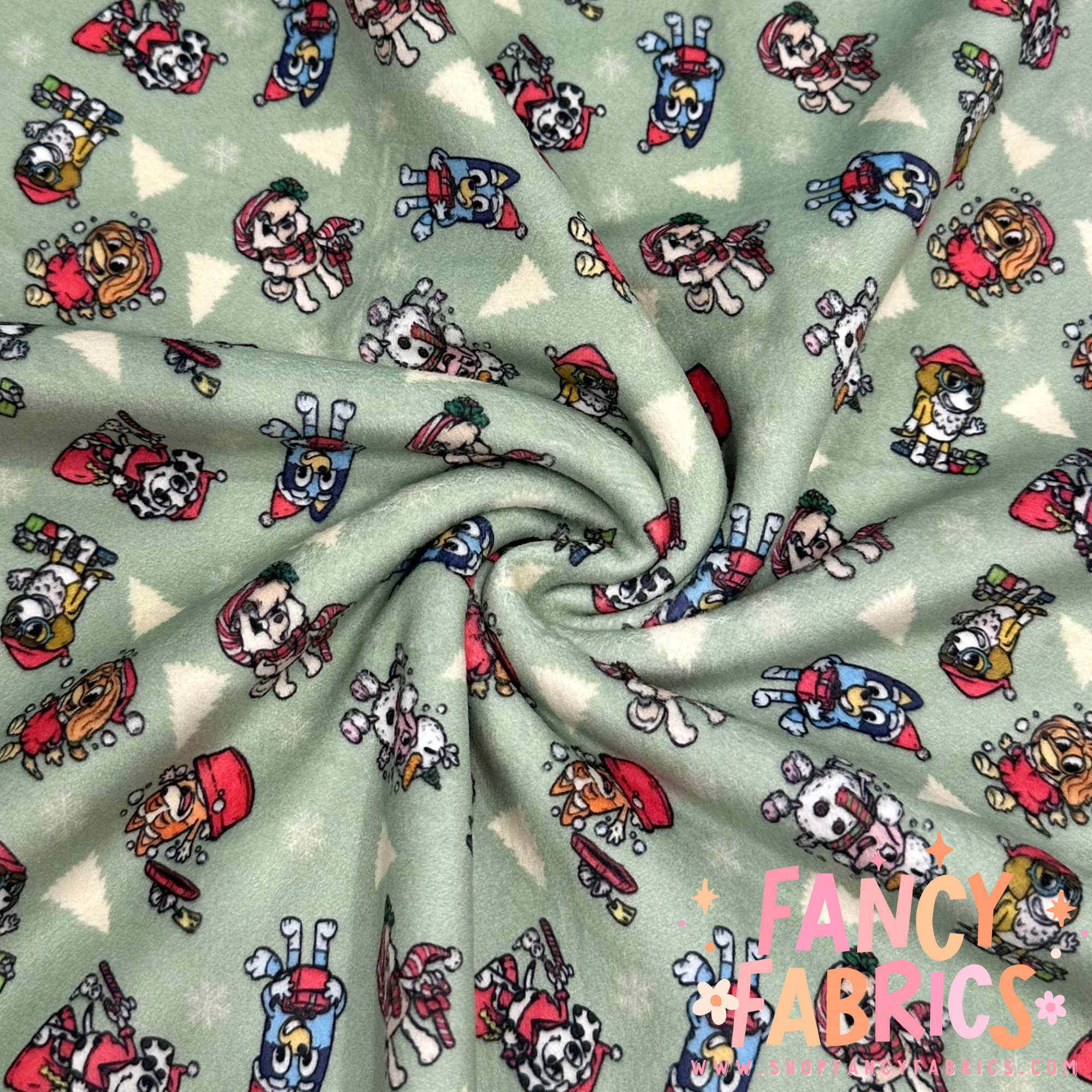 Blue Dog Xmas | Single Sided Minky | Ready To Ship