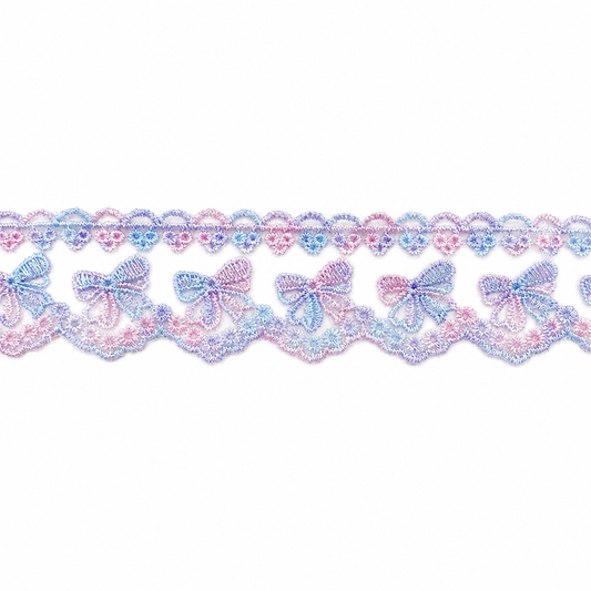 Girly Bows | Embroidered Lace Trim | Ready To Ship