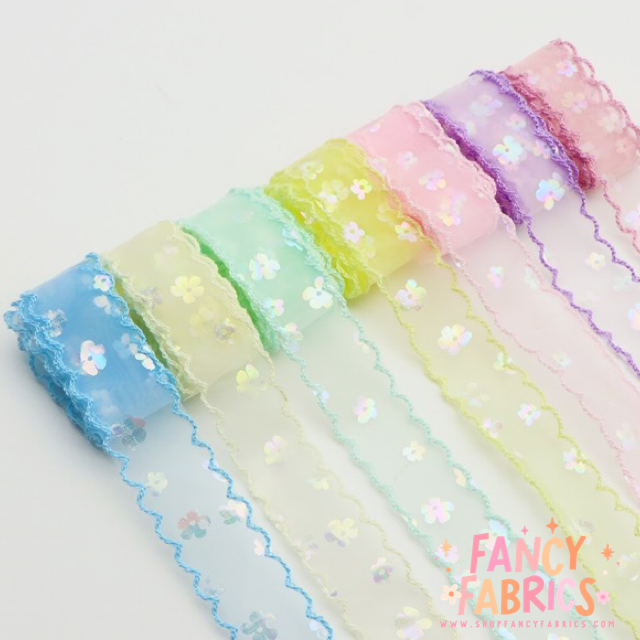 Spring Floral (Holo) | 1.5" Moon Ribbon | Ready To Ship