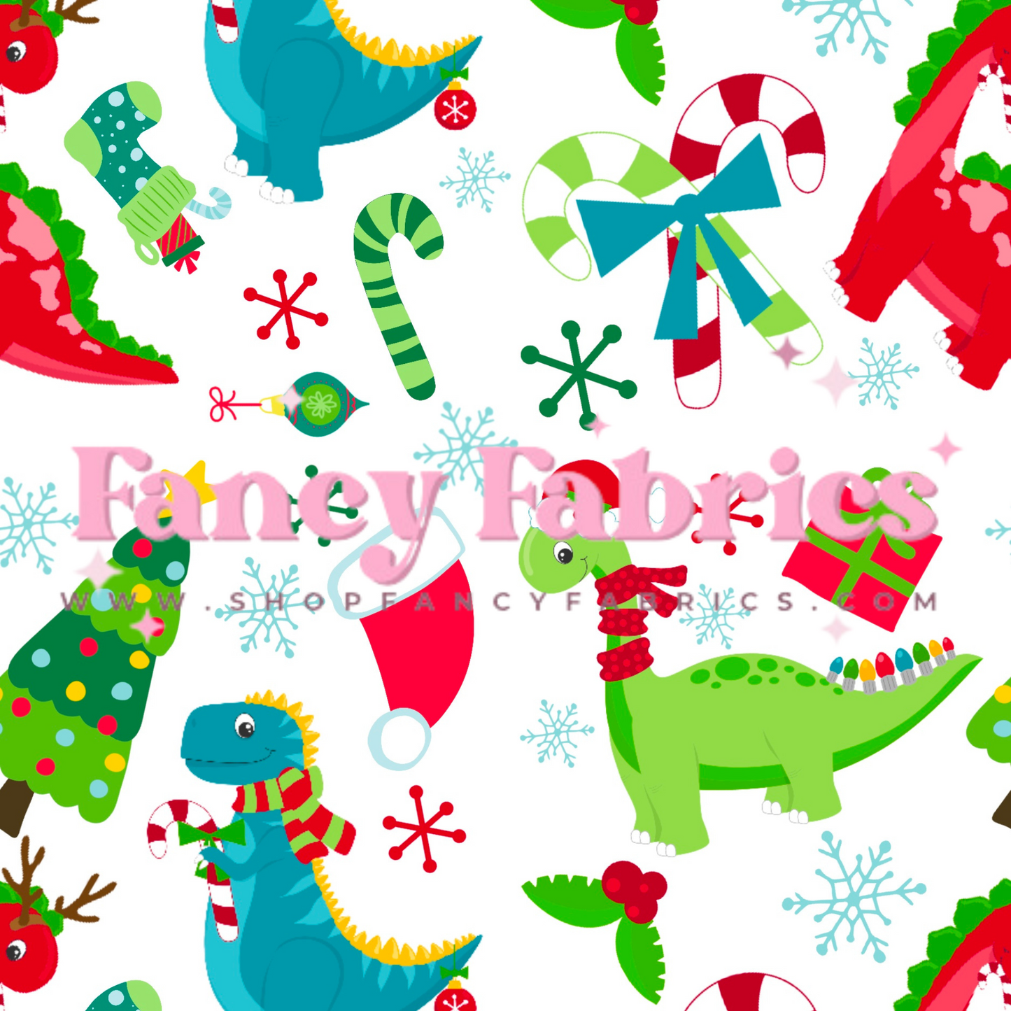 Creative Graphics | Christmas Dino | PREORDER | By The Yard