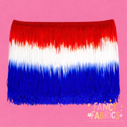Red, White + Blue | Ombré Fringe | By The Yard