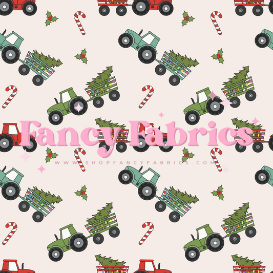 Christmas Tractors | PREORDER | By The Yard