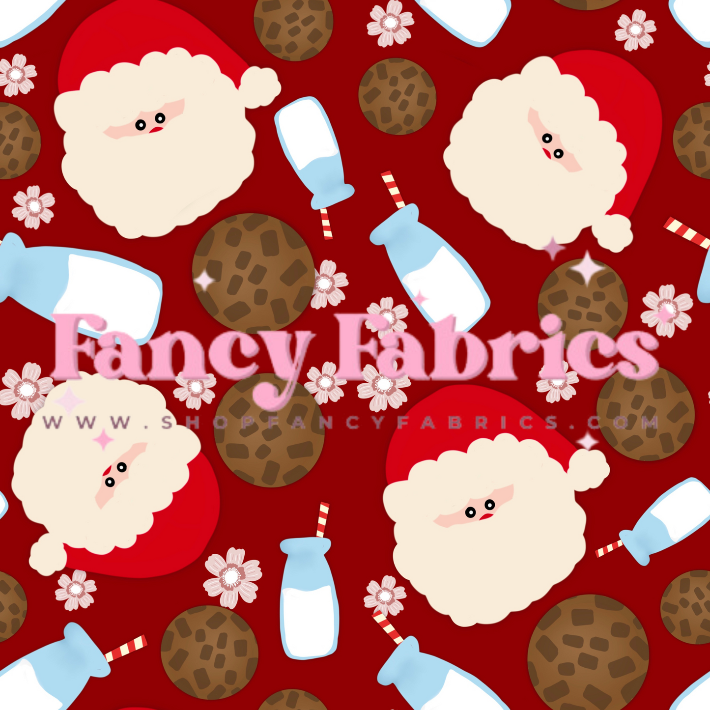 Creative Graphics | Santa's Cookies (Red) | PREORDER | By The Yard