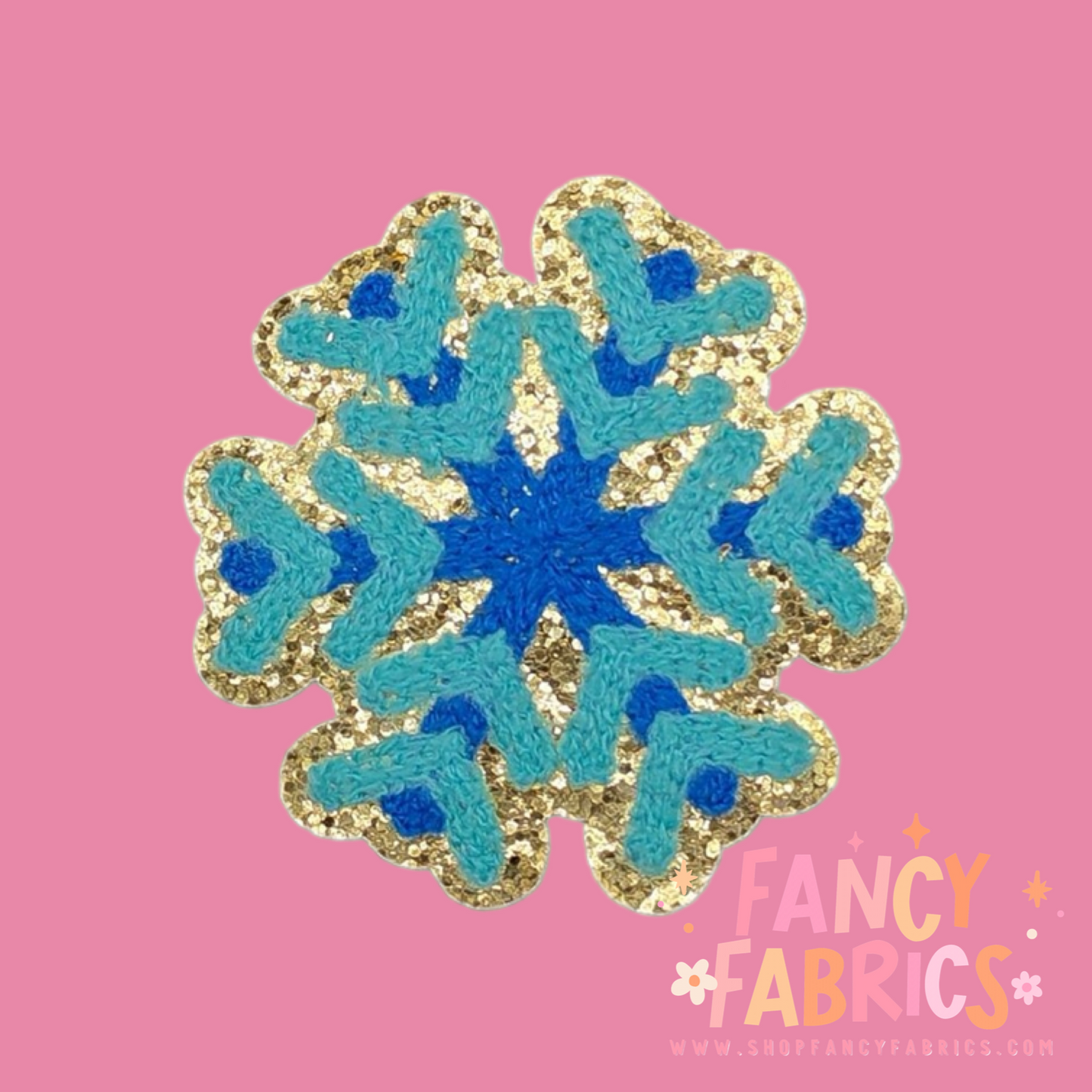 Blue Snowflake Iron on Patch