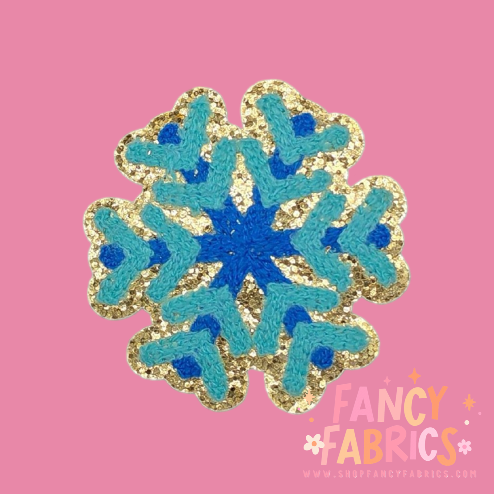 Blue Snowflake Iron on Patch