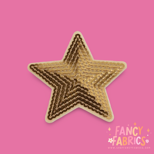 Gold Sequin Star | Iron On Patch