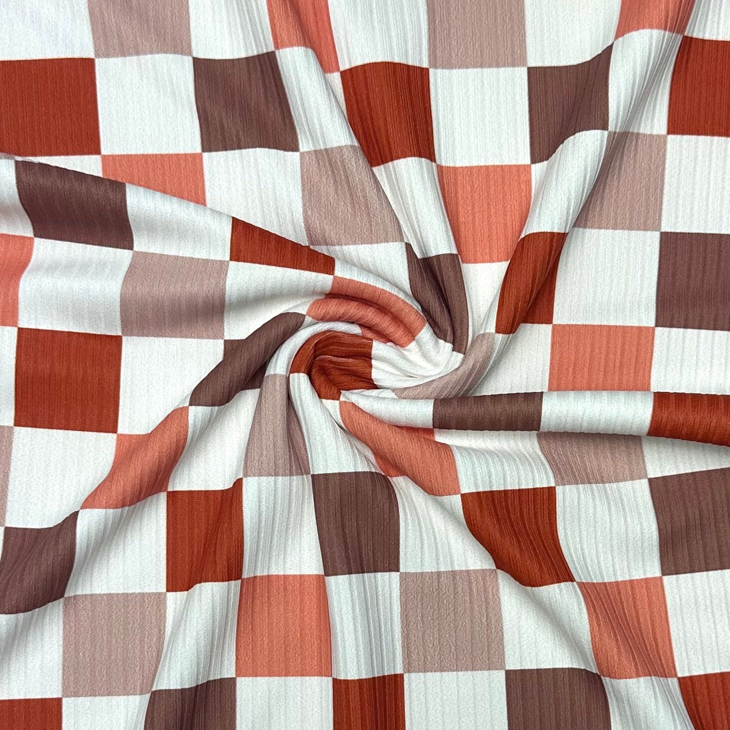 Brown Checkers | 8x8 Scaling | Skinny Rib | Ready To Ship