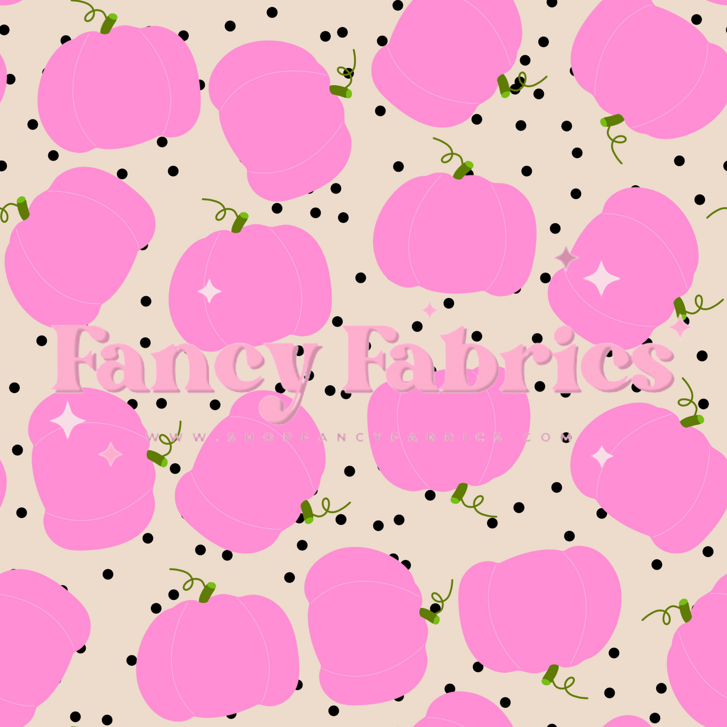 Pink Pumpkin Dots | PREORDER | By The Yard