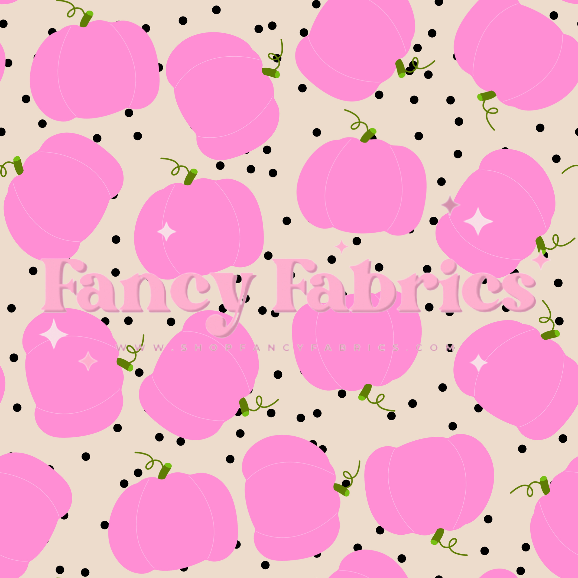 Pink Pumpkin Dots | PREORDER | By The Yard