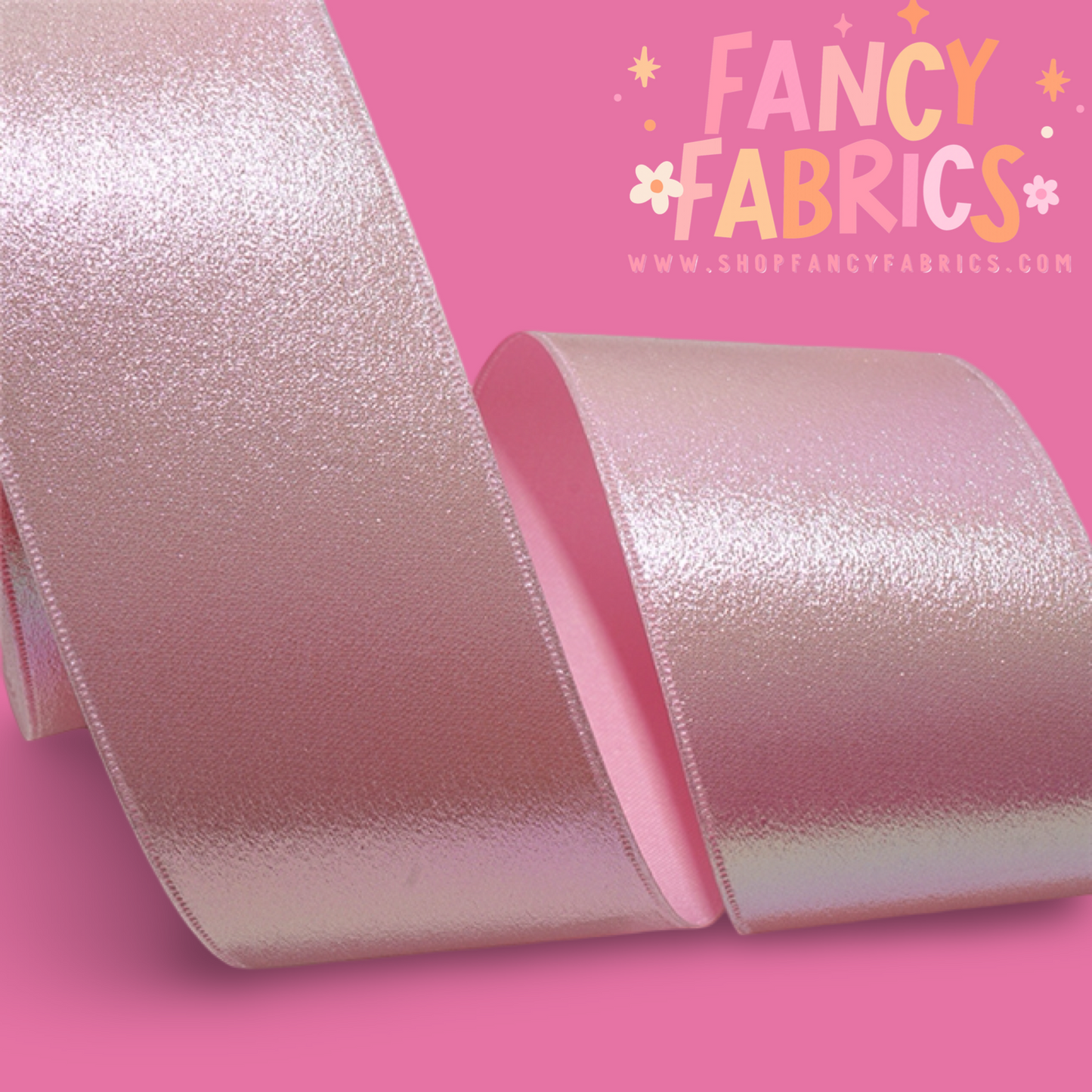Light Pink | 3" Single Sided | Holographic Ribbon | Ready To Ship