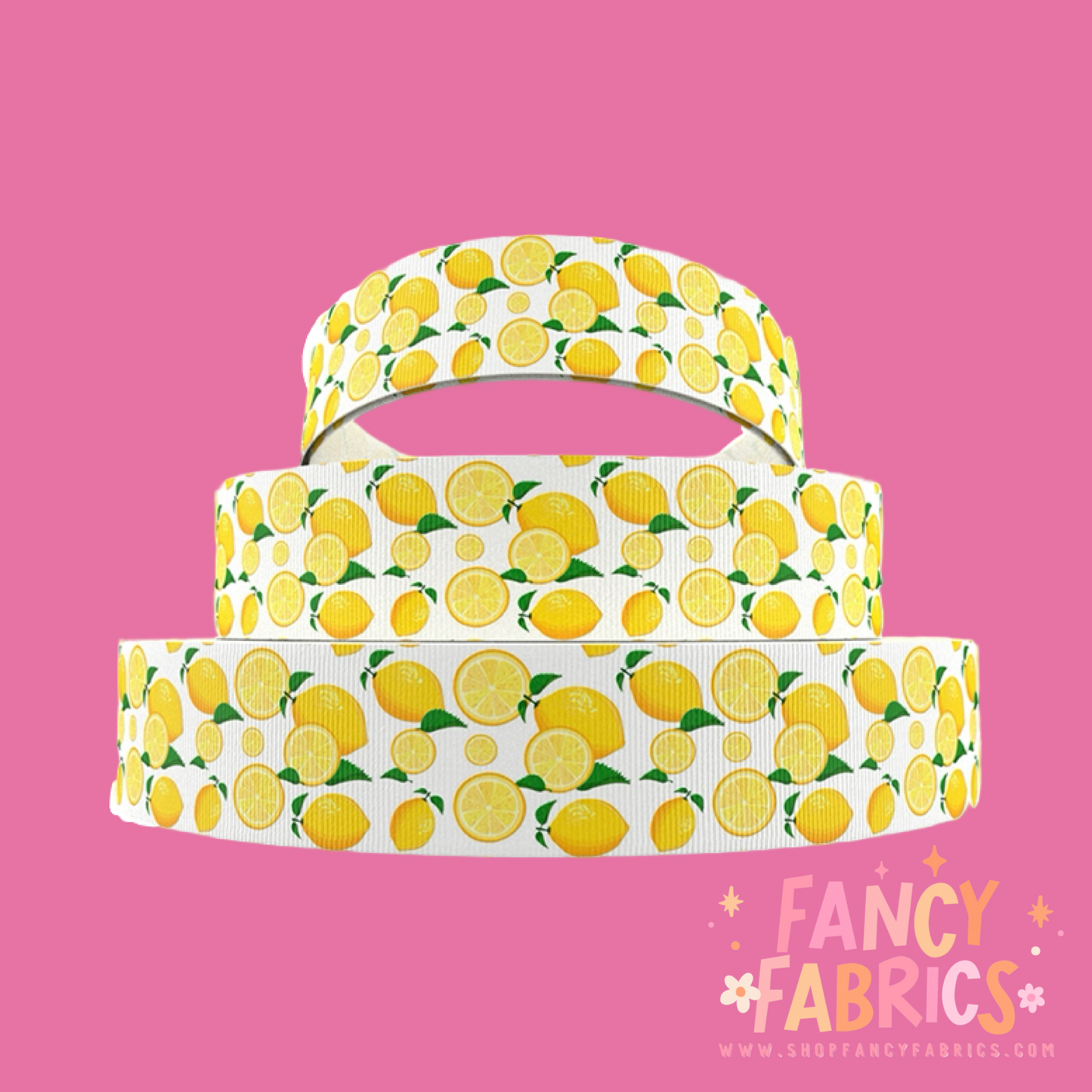 Lemons | 3" Single Sided | Printed Ribbon | Ready To Ship