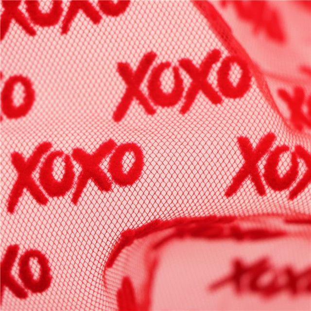 XOXO (Red) | Flocked Mesh | Ready To Ship