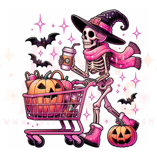Shopping Skelly | Child Size | DTF Transfer
