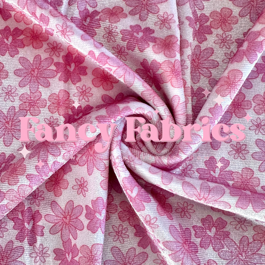 Heart Flowers | Stretch Velvet | 4x4 Scaling | Ready To Ship