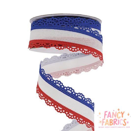Red + Blue | 1.5" Single Sided | Ribbon | Ready To Ship