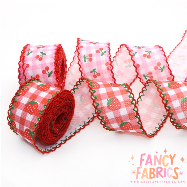 Fruit Ribbon | 1.5" Double Hook | Linen Ribbon | Ready To Ship