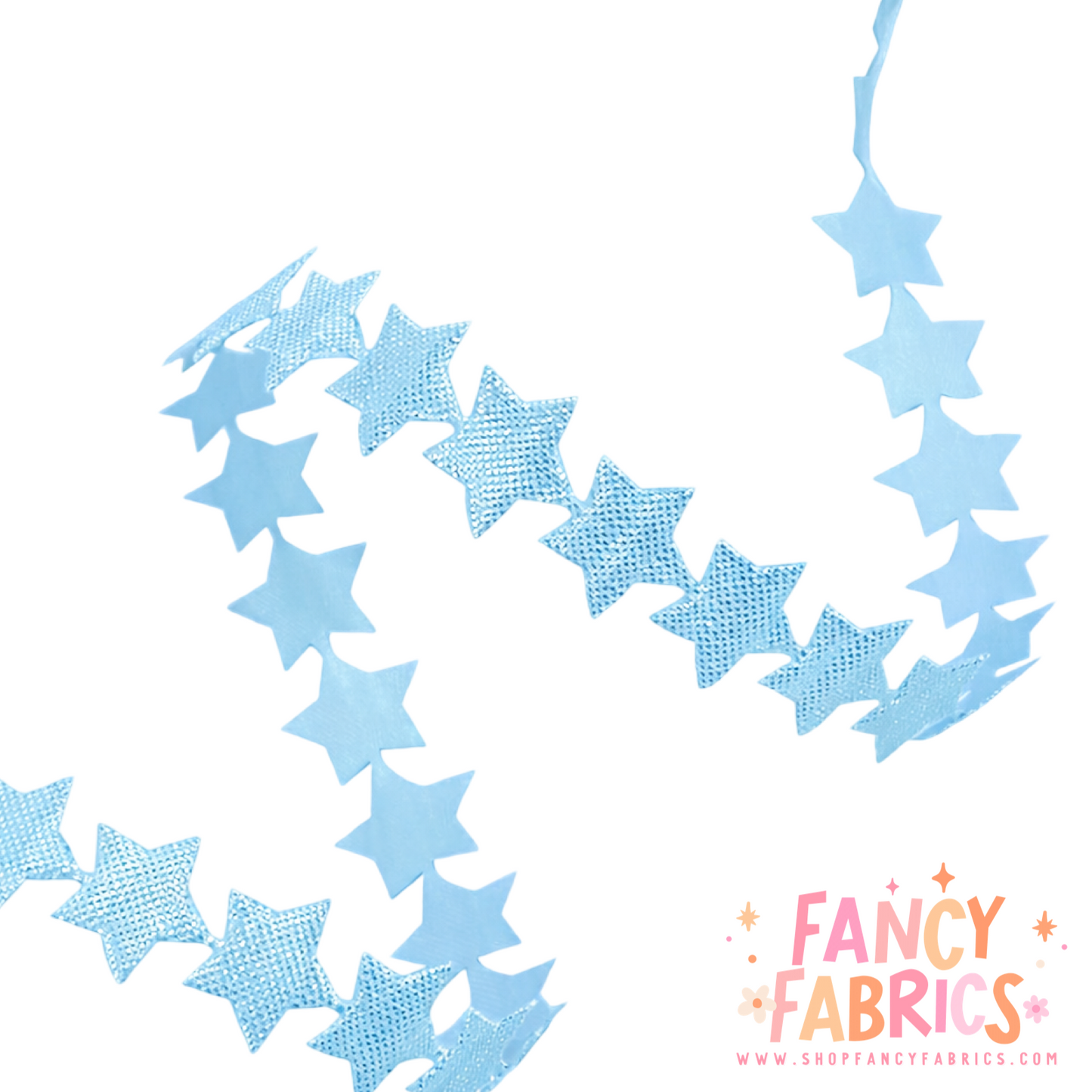 Baby Blue Stars | Embossed Ribbon | Sold By The Yard