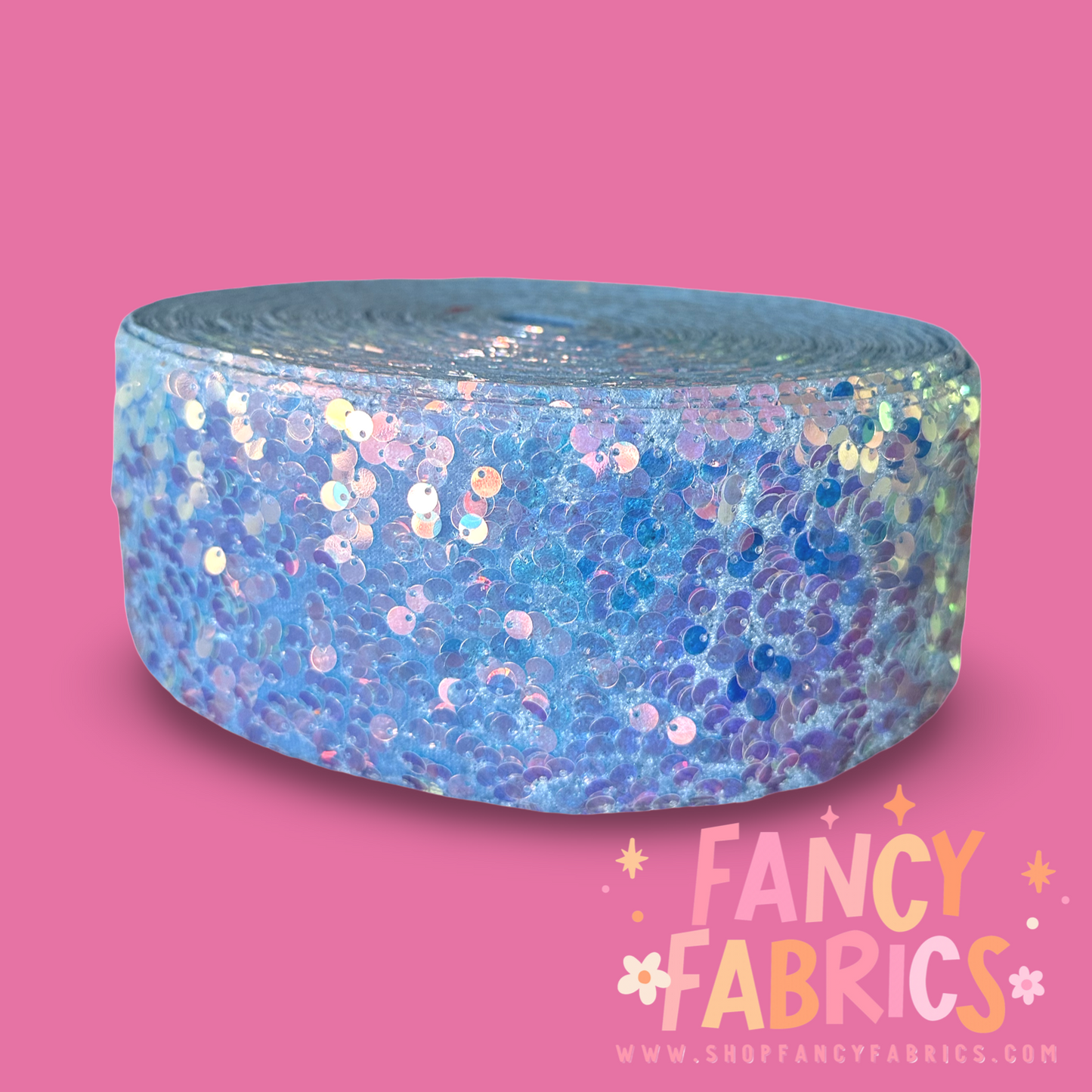 Baby Blue | 3" Single Sided | Sequin Velvet Ribbon | Ready To Ship