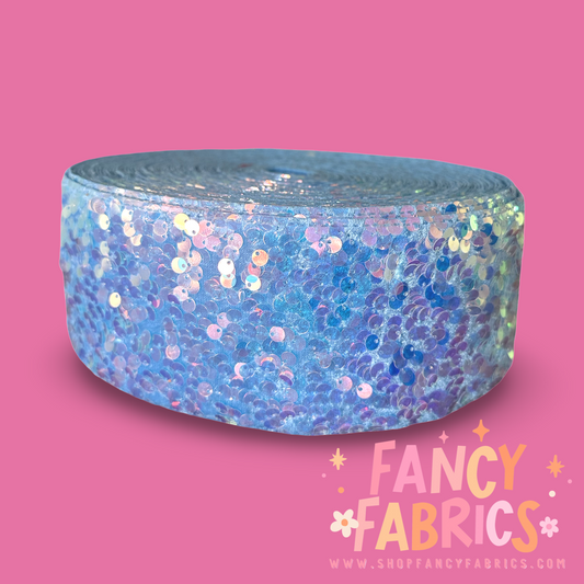 Baby Blue | 3" Single Sided | Sequin Velvet Ribbon | Ready To Ship