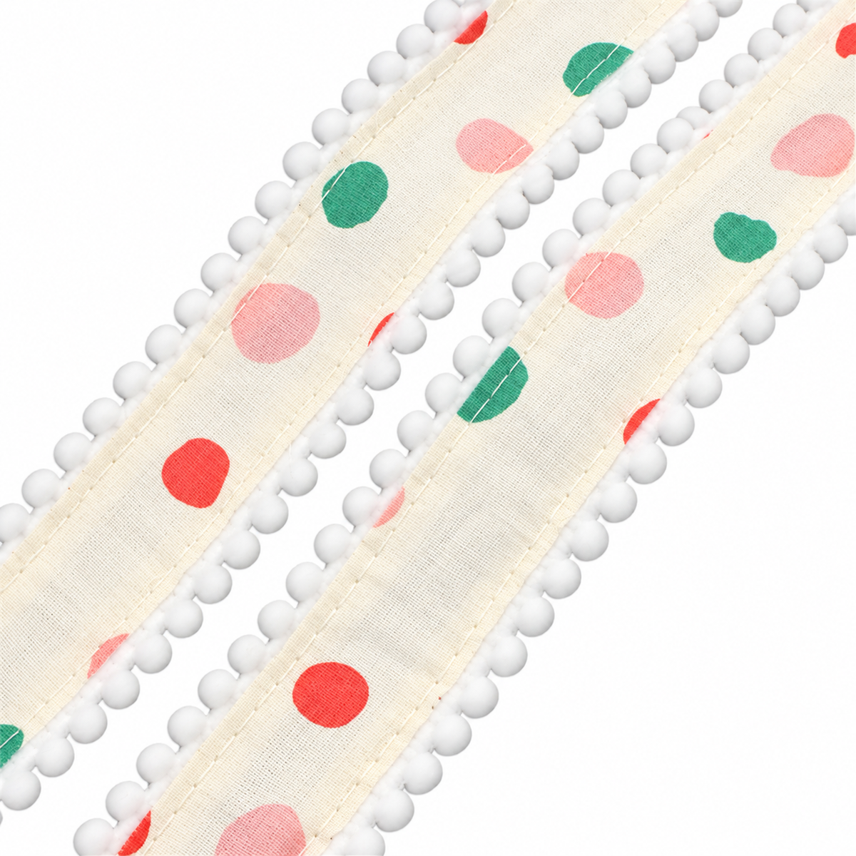 Polka Dots | 1.5" Single Sided | Pom Pom Ribbon | Sold By The Yard | Ready To Ship