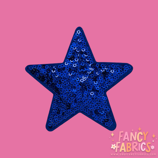 Blue Sequin Star | Iron On Patch | Ready To Ship