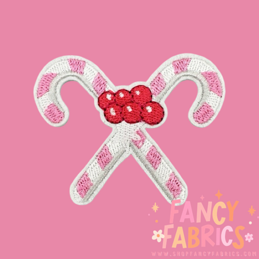 Pink Candy Canes | Iron On Patch