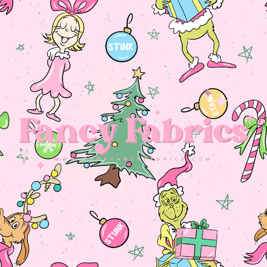 Pink Grinch Fabric