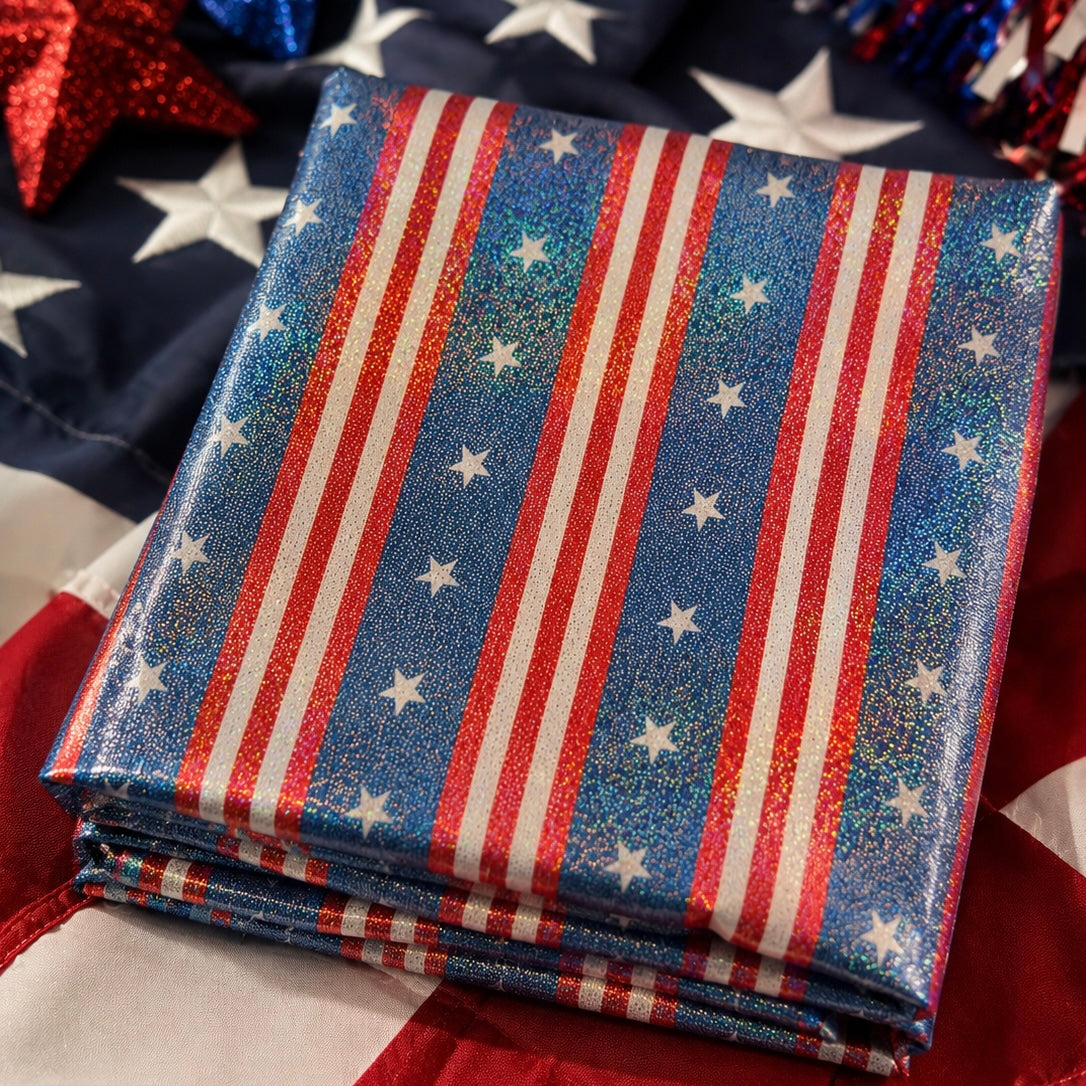 Patriotic Stripes | 4x4 Scaling | Printed Holographic | Ready To Ship