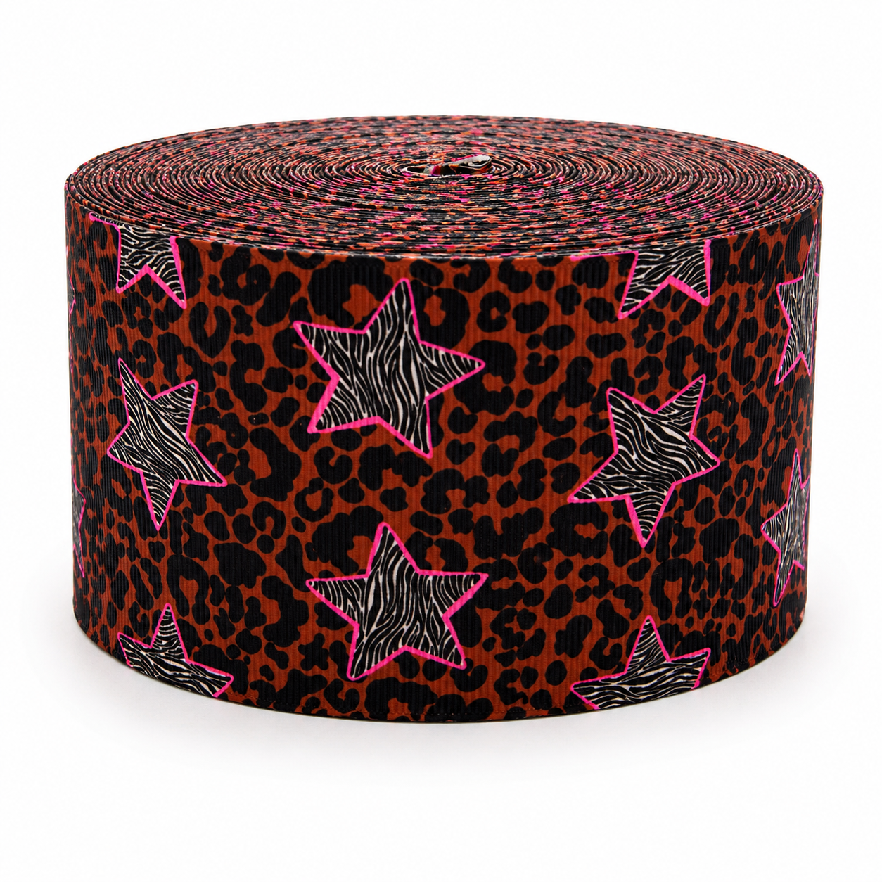 Animal Print Stars | 3" Single Sided | Printed Ribbon | Ready To Ship