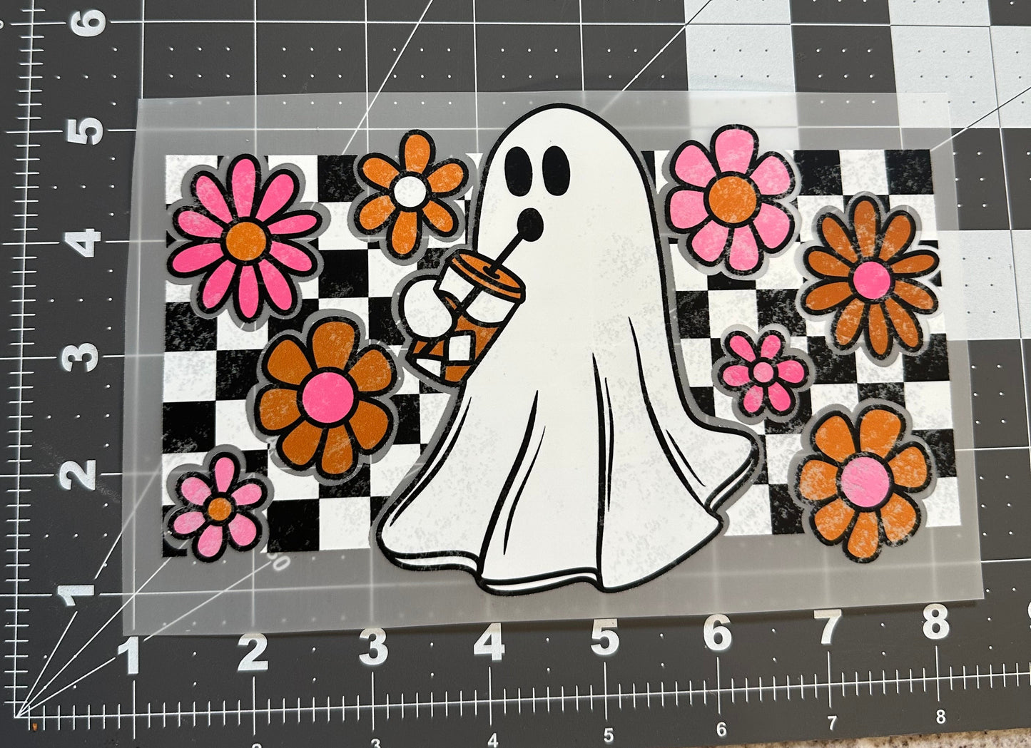 Coffee Ghost (Checkers) | Child Size | DTF Transfer
