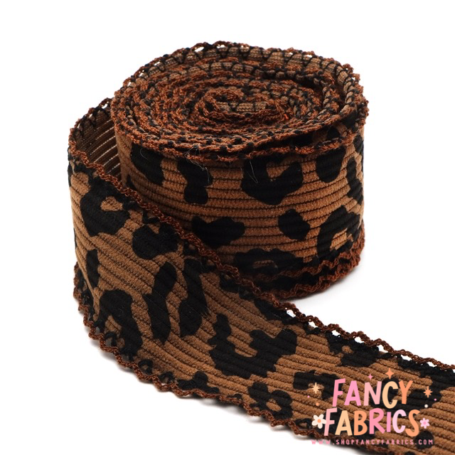 Leopard Corduroy | 1.5" Double Hook Ribbon | Ready To Ship