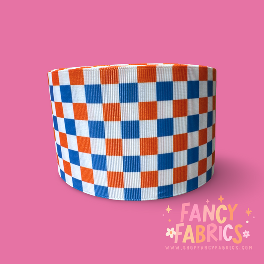 RWB Checkers | 3" Single Sided | Printed Ribbon | Ready To Ship