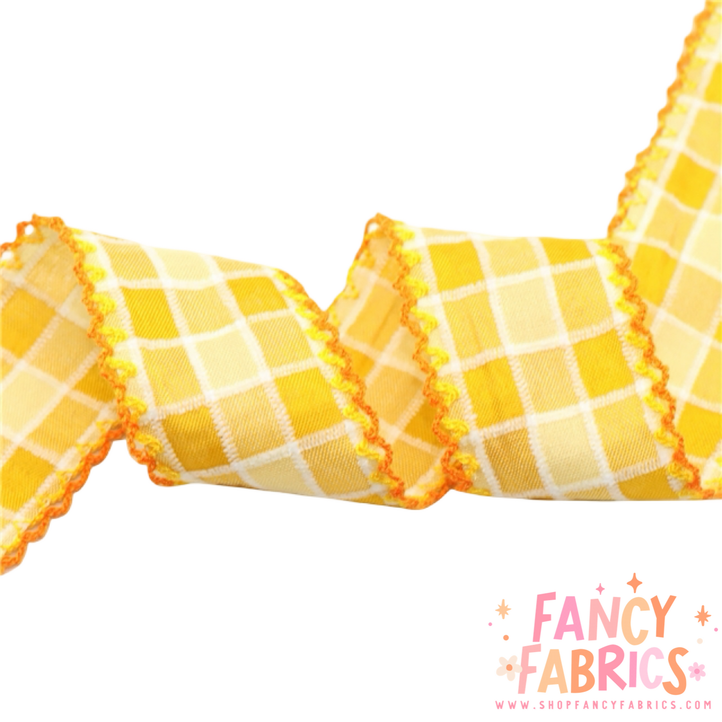 Yellow Plaid | 1.5" Double Hook Ribbon | Ready To Ship