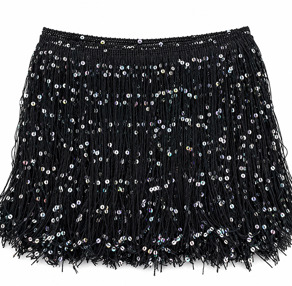 Black | Sequin Fringe | By The Yard