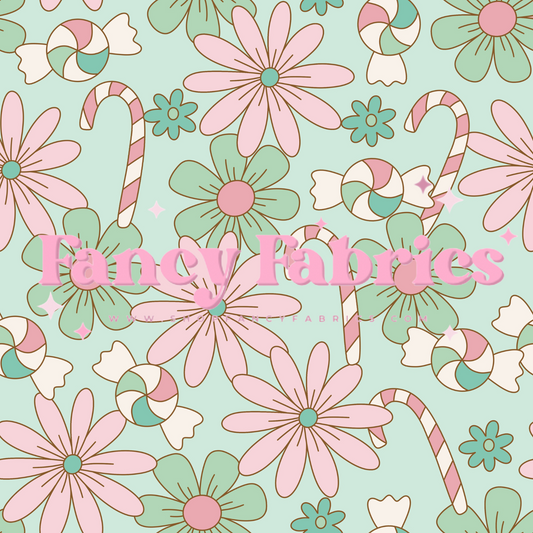 Lauren Liza Designs | Candy Cane Flowers | PREORDER | By The Yard