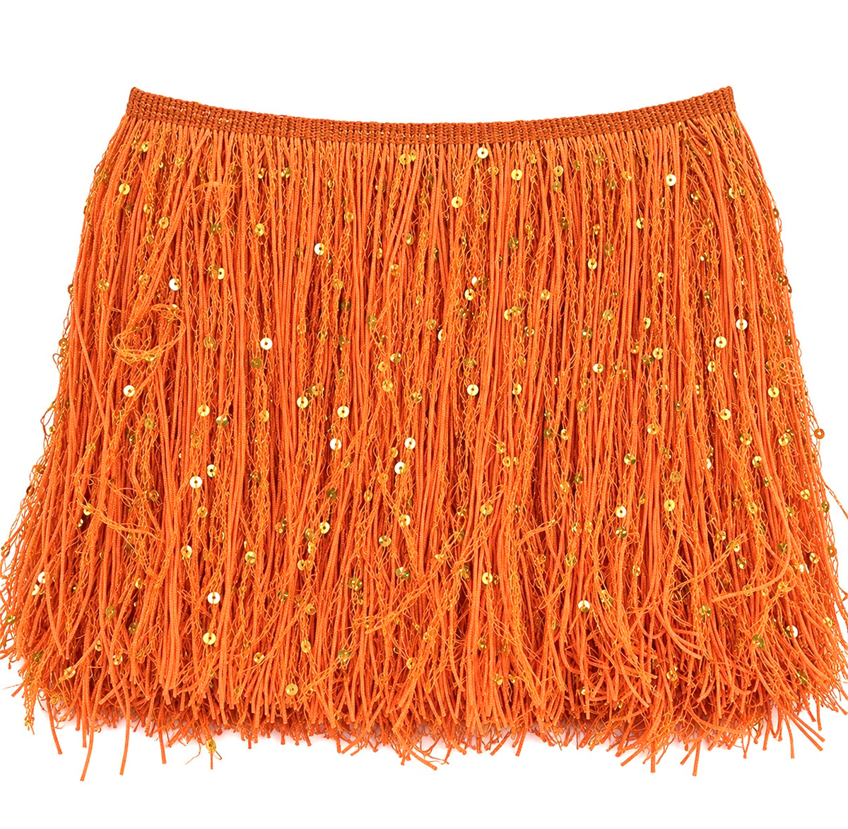 Orange | Sequin Fringe | By The Yard