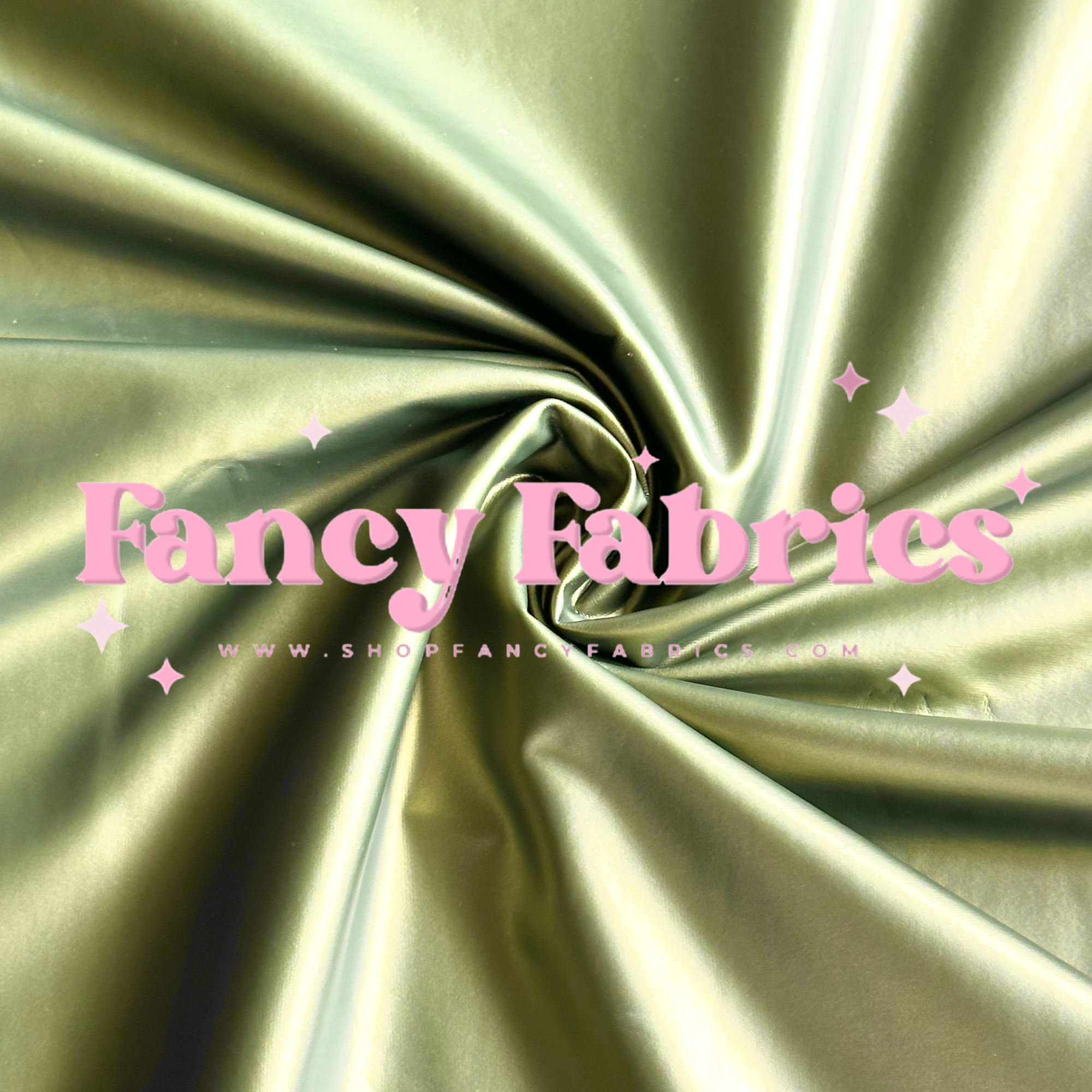 Olive Pleather Fabric by the Yard and Half Yards