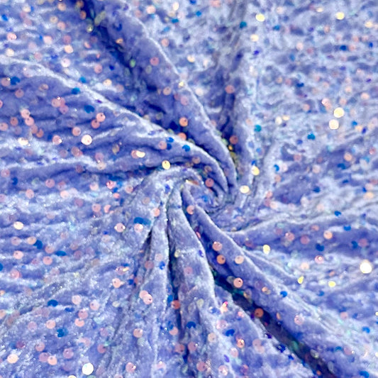 Periwinkle | Stretch Sequin Velvet | Ready to Ship