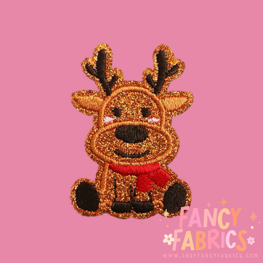 Glitter Reindeer | Iron On Patch