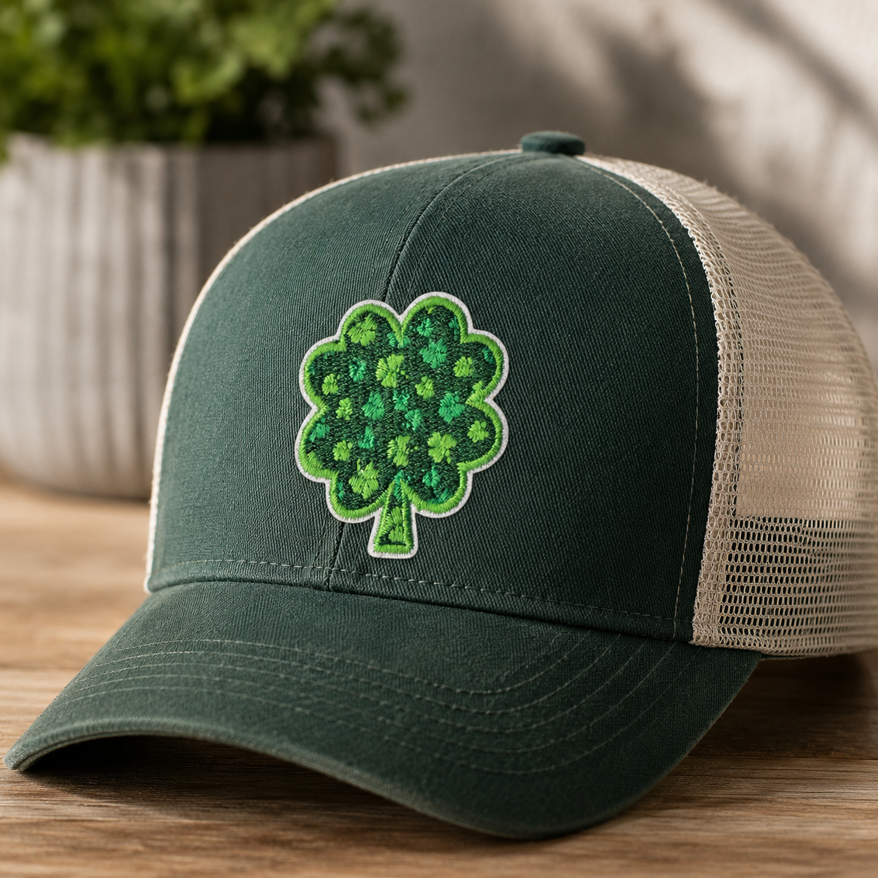 Tiny Green Clovers | Iron On Patch