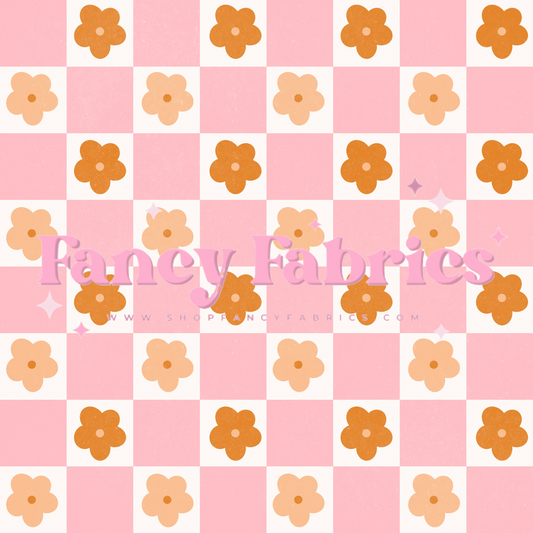 Checkered Daisies | PREORDER | By The Yard