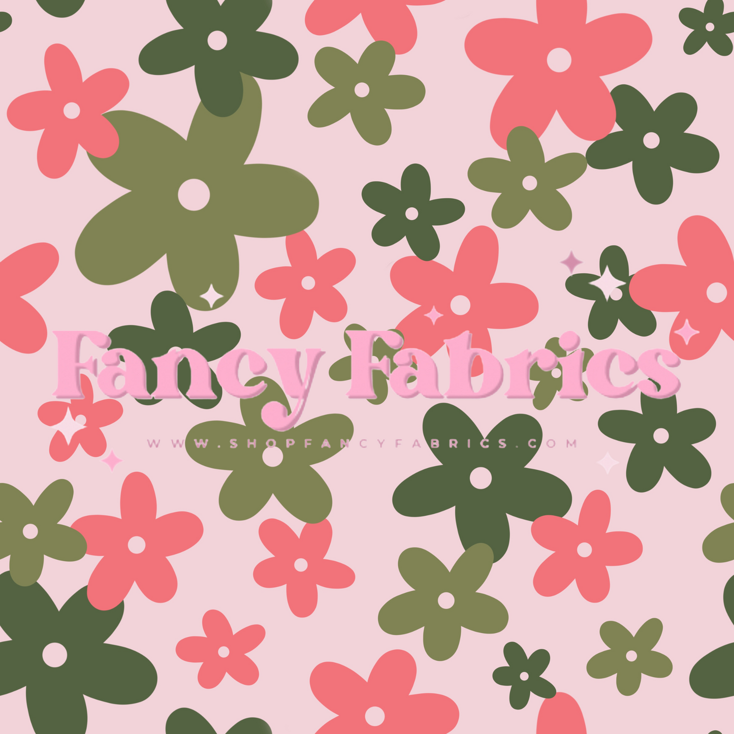 Pink + Green Floral | PREORDER | By The Yard